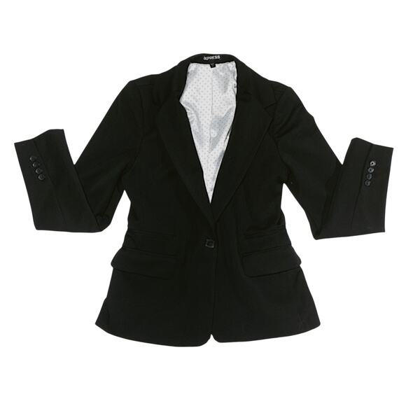 Express One-Button Black Blazer | Size 6 - Picture 1 of 5
